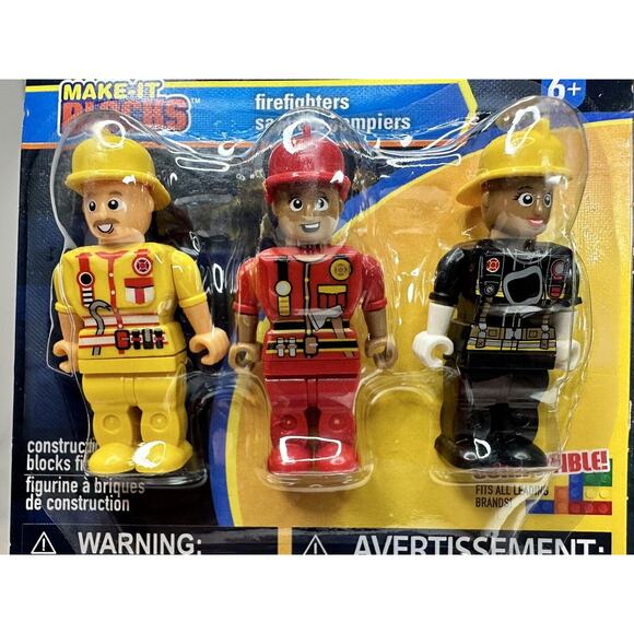Make-It‎ Blocks Figures FIREFIGHTER MILITARY SPACE CONSTRUCTION CREW 4 PACKS NEW - Picture 2 of 12